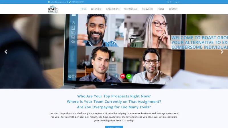 BOAST - Sales CRM to Grow Your Sales and Customers Homepage of BOAST