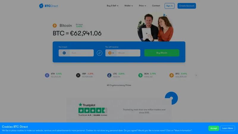 Homepage of BTC Direct Homepage of BTC Direct